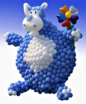 Ballonskulpturen Nashorn Hippo